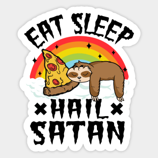 Eat Sleep Hail Satan Funny Death Metal Sticker